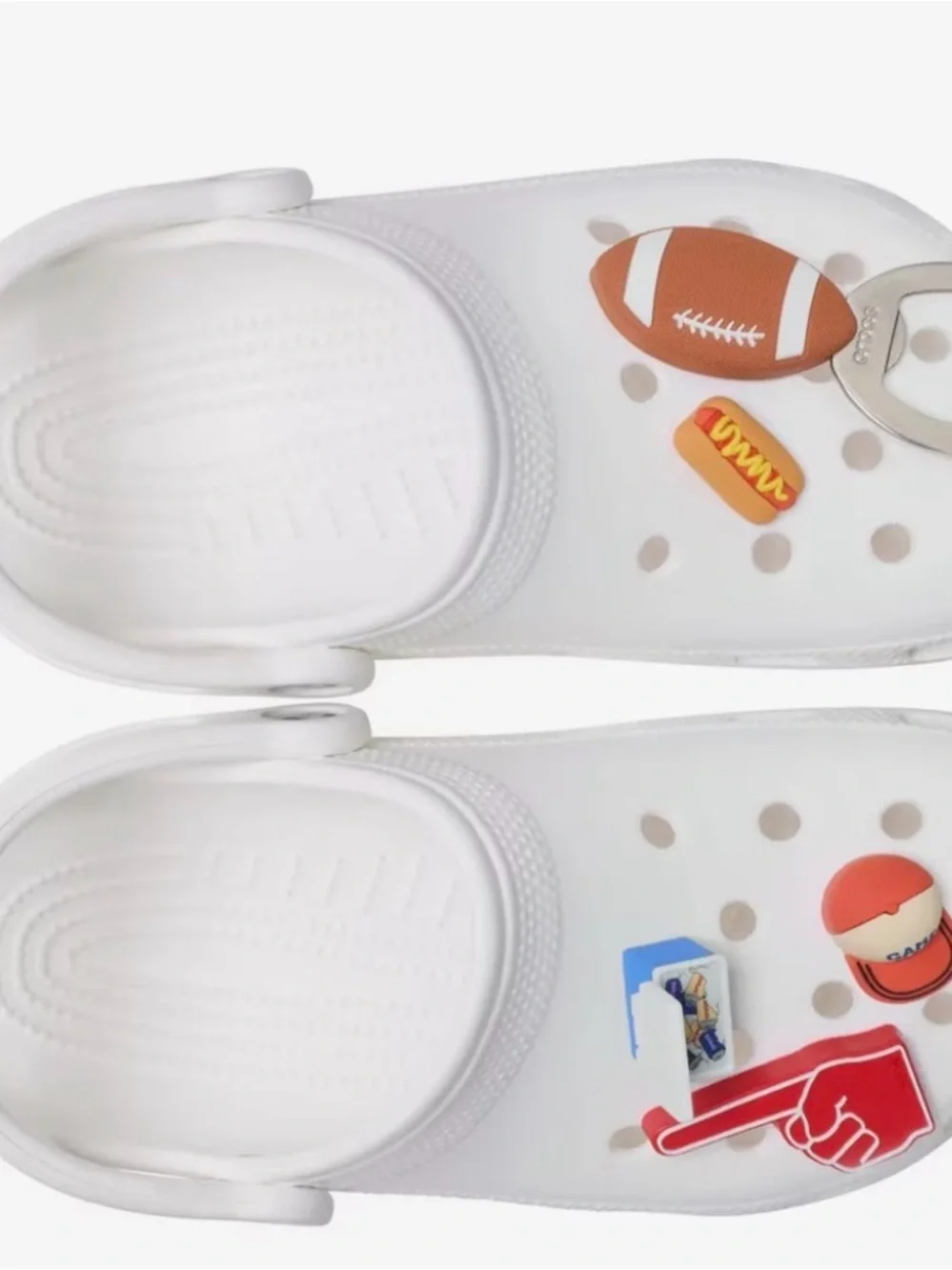 CROCS Football Fan Jibbitz Charm Pack - Red, Orange, Brown, White